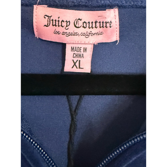 Women's Juicy Couture Velour Set XL Blue Hoodie & Shorts - Picture 9 of 16